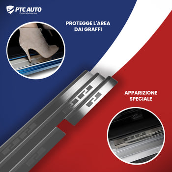 Protezione soglia porta in acciaio inossidabile Citroen C4 III, fabbricazione 12.2020 - presente, carrozzeria hatchback | 08-1158