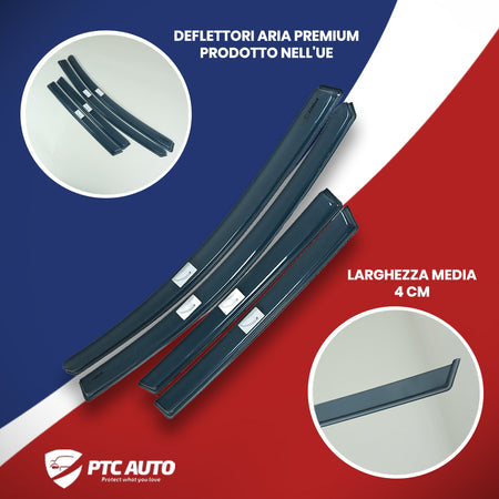 Deflettori aria (per finestrini anteriori) Peugeot 406, fabbricazione 1995 - 2004, carrozzeria auto famigliare, 2 pezzi | PVF1808