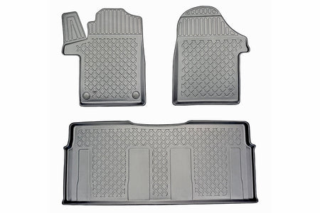 Tappetini auto a vaschetta Mercedes EQV, fabbricazione 10.2020 - presente, carrozzeria van esclusa la 3a fila | 603352