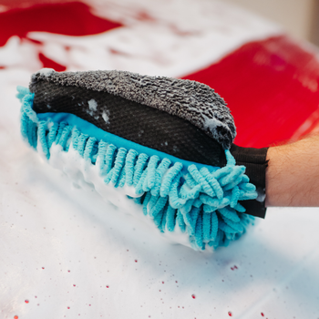 Asciugamano in microfibra ultra assorbente AMOS Powerfluff blu 1000 GSM 60x80cm + guanto in REGALO