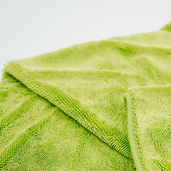 Asciugamano in microfibra ultra assorbente AMOS Powerfluff verde 1000 GSM 60x80cm + guanto in REGALO