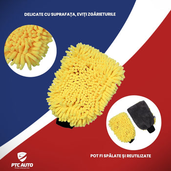 Guanto di lavaggio e pulizia in microfibra 2in1