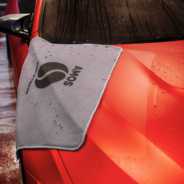 Asciugamano in microfibra ultra assorbente AMOS Powerfluff grigio 1000 GSM 60x80cm + guanto in REGALO