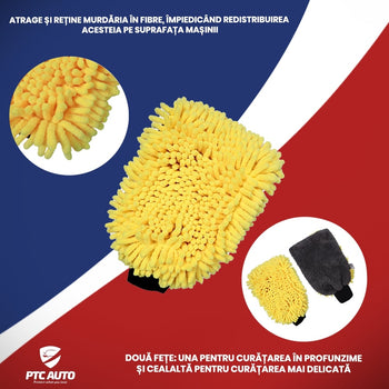 Guanto di lavaggio e pulizia in microfibra 2in1