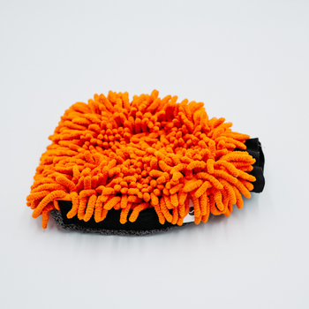 Asciugamano in microfibra ultra assorbente AMOS Powerfluff arancione 1000 GSM 60x80cm + guanto in REGALO