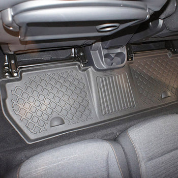 Tappetini auto a vaschetta Peugeot Partner II, fabbricazione 2008 - 08.2018, carrozzeria van 5-7 posti, senza terza fila | 602920