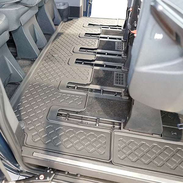 Tappetini auto a vaschetta Ford Tourneo Custom, fabbricazione 01.2013 - 2018, carrozzeria van passo l1 e l2, cambio manuale e automatico, terza fila | 693145