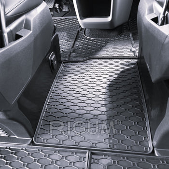 Tappetini auto in gomma Ford Tourneo Custom II, fabbricazione 2024 - presente, carrozzeria van 2 posti, tunnel incluso | 906226