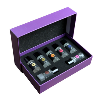 Set Amos mini Purple – diffusore di aromi grigio + set viola con 7 ricariche di fragranze