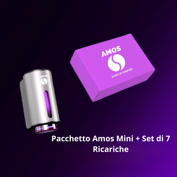Set Amos mini Purple – diffusore di aromi grigio + set viola con 7 ricariche di fragranze