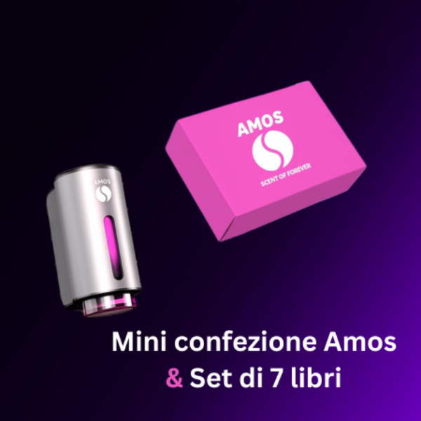 Set Amos mini Pink – diffusore di aromi grigio + set rosa con 7 ricariche di fragranze