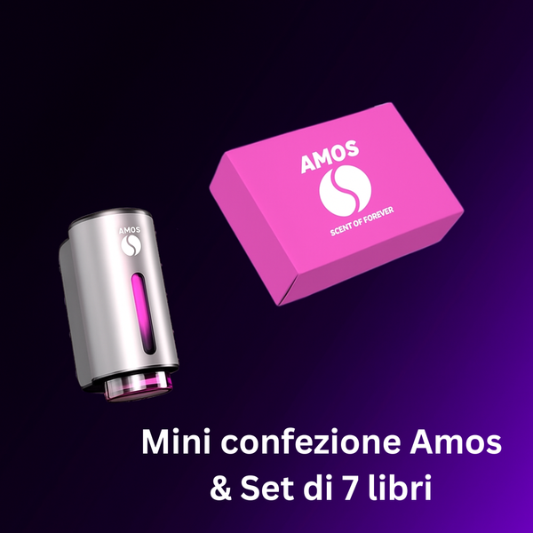 Set Amos mini Pink – diffusore di aromi grigio + set rosa con 7 ricariche di fragranze