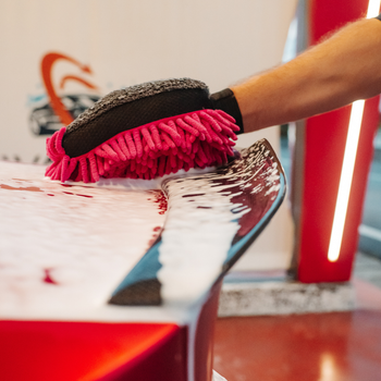 Asciugamano in microfibra ultra assorbente AMOS Powerfluff rosa 1000 GSM 60x80cm + guanto in REGALO