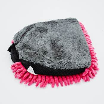 Asciugamano in microfibra ultra assorbente AMOS Powerfluff rosa 1000 GSM 60x80cm + guanto in REGALO