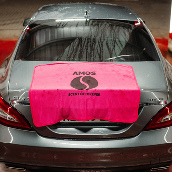 Asciugamano in microfibra ultra assorbente AMOS Powerfluff rosa 1000 GSM 60x80cm + guanto in REGALO