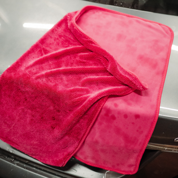 Asciugamano in microfibra ultra assorbente AMOS Powerfluff rosa 1000 GSM 60x80cm + guanto in REGALO