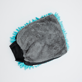 Asciugamano in microfibra ultra assorbente AMOS Powerfluff blu 1000 GSM 60x80cm + guanto in REGALO