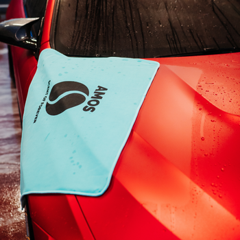 Asciugamano in microfibra ultra assorbente AMOS Powerfluff blu 1000 GSM 60x80cm + guanto in REGALO