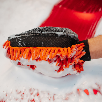 Asciugamano in microfibra ultra assorbente AMOS Powerfluff arancione 1000 GSM 60x80cm + guanto in REGALO