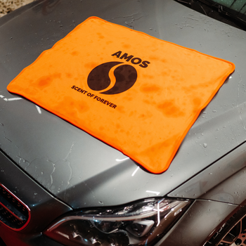 Asciugamano in microfibra ultra assorbente AMOS Powerfluff arancione 1000 GSM 60x80cm + guanto in REGALO