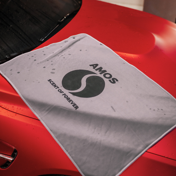 Asciugamano in microfibra ultra assorbente AMOS Powerfluff grigio 1000 GSM 60x80cm + guanto in REGALO