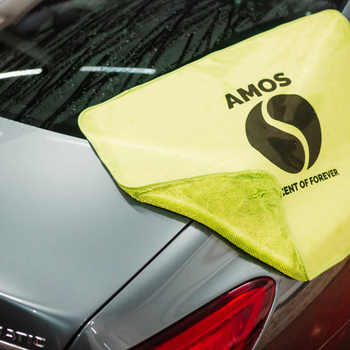 Asciugamano in microfibra ultra assorbente AMOS Powerfluff verde 1000 GSM 60x80cm + guanto in REGALO