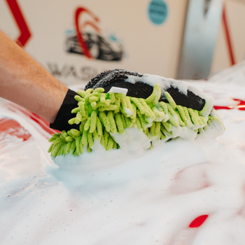 Asciugamano in microfibra ultra assorbente AMOS Powerfluff verde 1000 GSM 60x80cm + guanto in REGALO