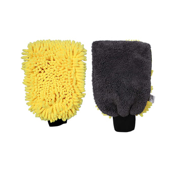 Guanto di lavaggio e pulizia in microfibra 2in1