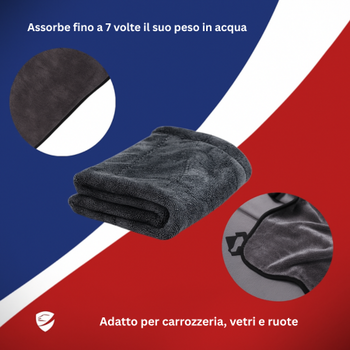 Asciugamano per auto Big Boss Arka Ride, doppio strato, 1200 GSM +guanto in omaggio