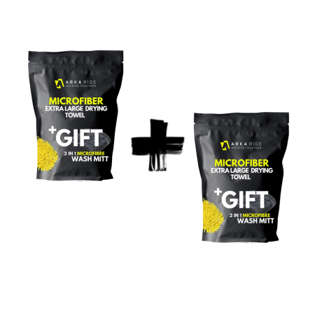 Pacchetto: 2 x Arka Ride 1000 GSM asciugamano pe auto in microfibra ultra grande + 2 x guanti in microfibra in regalo