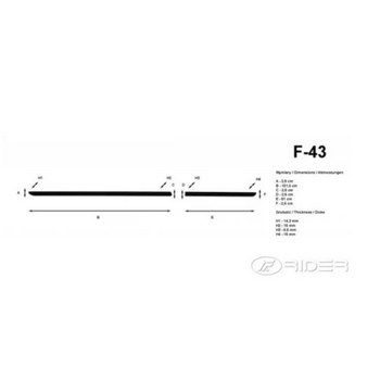 Modanatura laterale della carrozzeria Ford Fiesta VII Hybrid, fabbricazione 07.2017 - presente, carrozzeria hatchback bagagliaio con pavimento in posizione superiore | F-43