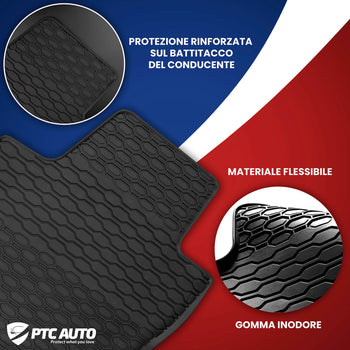 Tappetini auto in gomma Volkswagen Tiguan II, fabbricazione 05.2016 - 2024, carrozzeria suv | 879