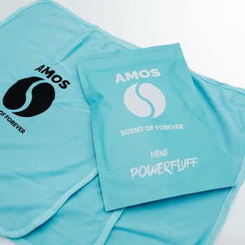 Set 3 Asciugamani blu in microfibra AMOS Powerfluff Mini 250 GSM 40x40cm