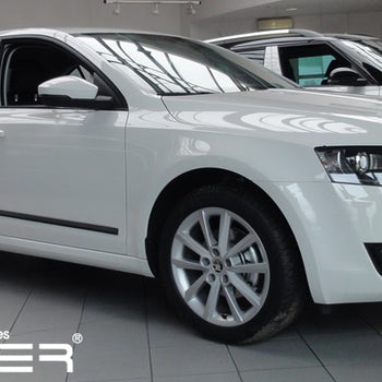 Modanatura laterale della carrozzeria Skoda Fabia III, fabbricazione 11.2014 - 08.2021, carrozzeria hatchback | F-35