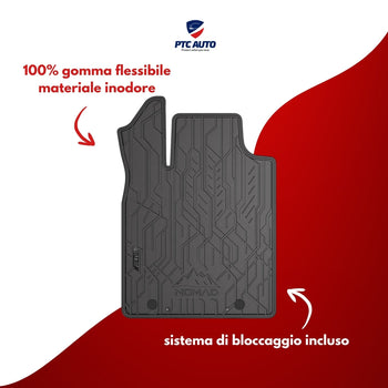 Tappetini in gomma anteriori Fiat 500, fabbricazione 09.2007 - presente, carrozzeria hatchback (2 pz.) | ND0307