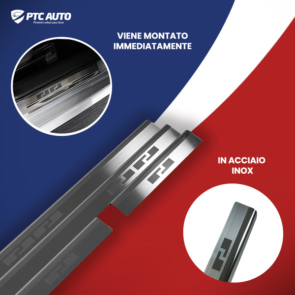 Protezione soglia porta in acciaio inossidabile Opel Astra G, fabbricazione 1998 - 2009, carrozzeria berlina #1 - 2