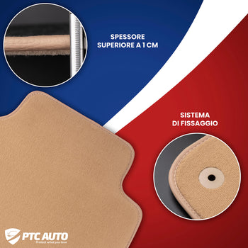 Tappetini auto in moquette (beige) Audi A4 B8, fabbricazione 01.2008 - 10.2015, carrozzeria berlina #1 - 3