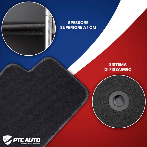 Tappetini auto in moquette (nero) Ford Mondeo IV, fabbricazione 09.2007 - 12.2014, carrozzeria berlina, sistema di fissaggio tondo #2 - 2